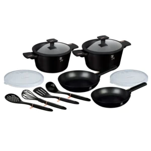 12 Piece Kitchen Set Plastic, Black